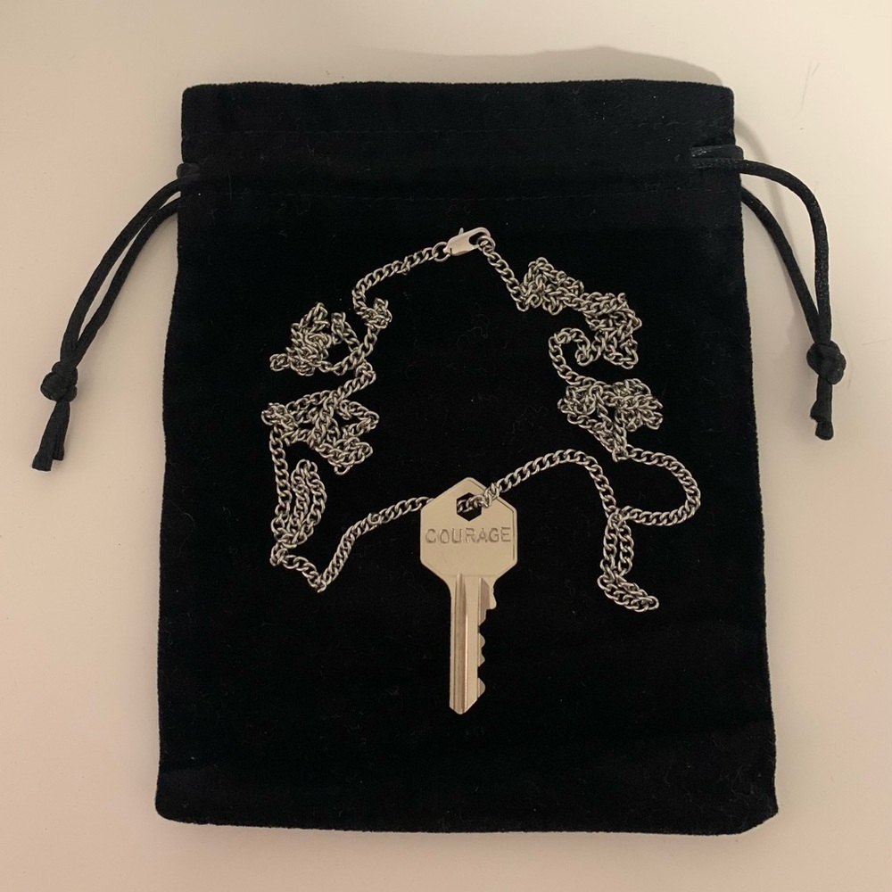 The Giving Keys Classic Silver “Courage” Key Necklace